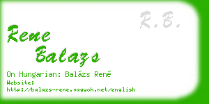 rene balazs business card